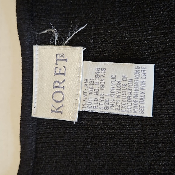 Koret Black Floral Embroidered Sweater Vest size L - Picture 3 of 10